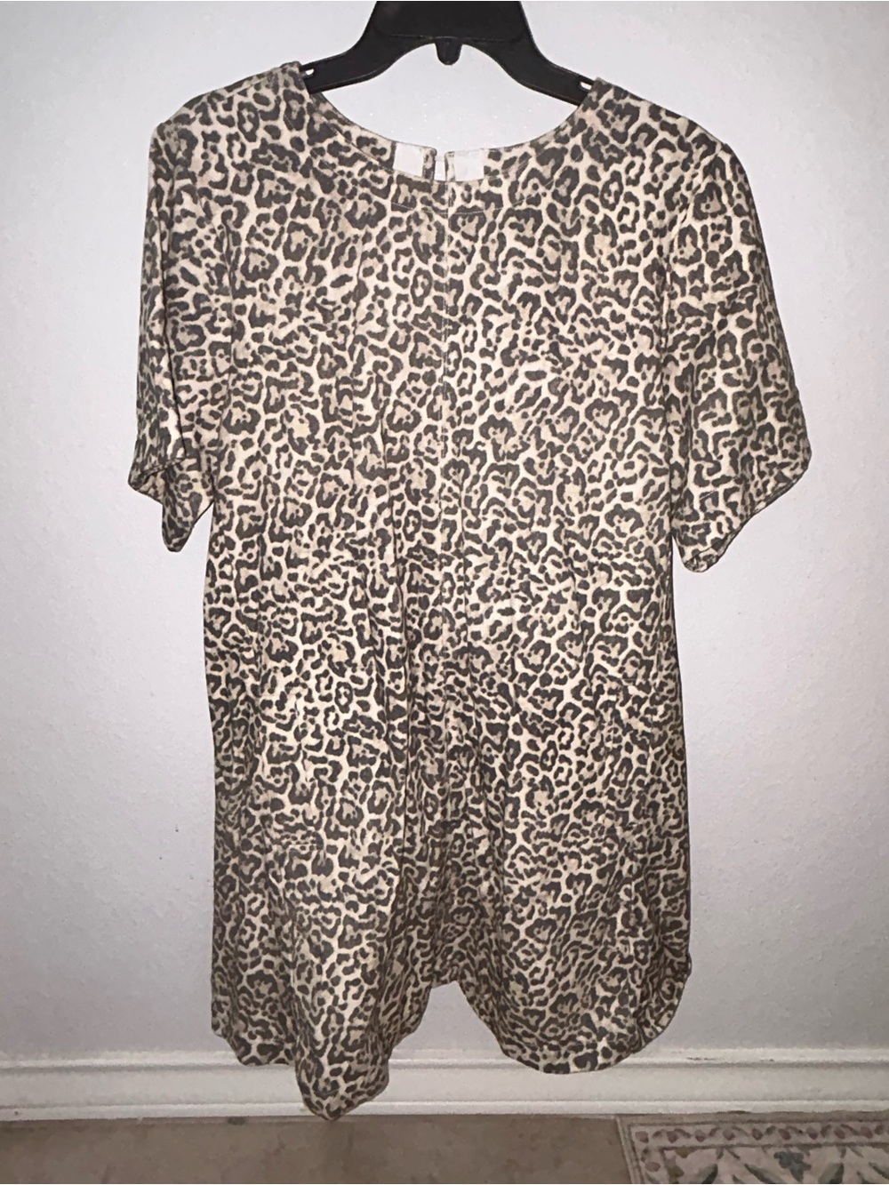 JODIFL Leopard Print Short Sleeve Top - Beige and Brown
